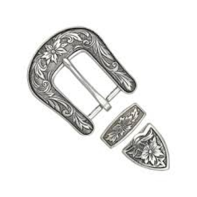 3 Pc buckle set Silver 25mm
